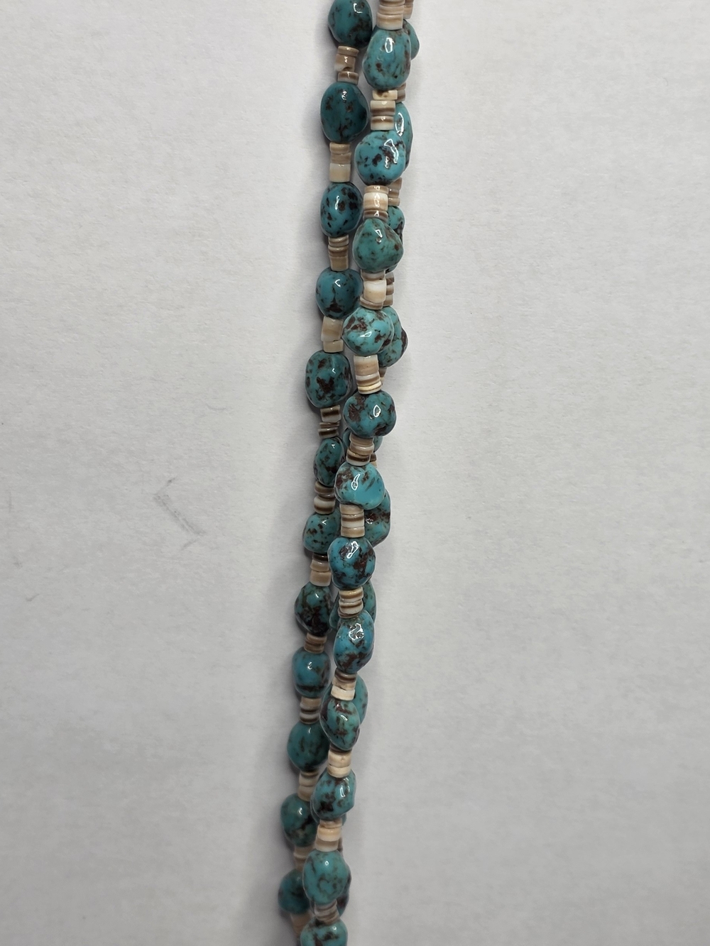Multi-Strand Turquoise Bead Necklace with Cream Accents - Women Jewelry - Picture 2 of 5